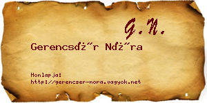 Gerencsér Nóra névjegykártya