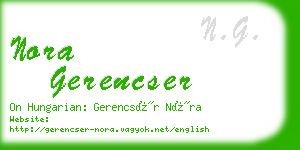 nora gerencser business card